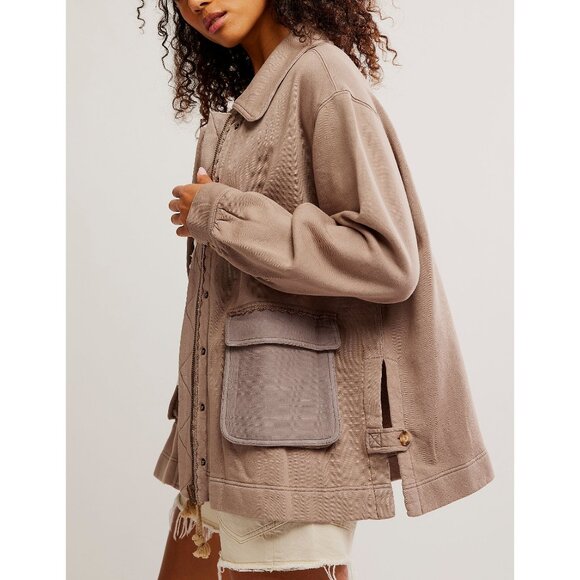 NWT Free People Tan Hooded Sweatshirt - Picture 4 of 6